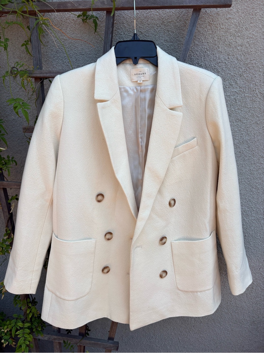 Sezane Michele Jacket Blazer Ecru Size 40 US 8 - Picture 9 of 12